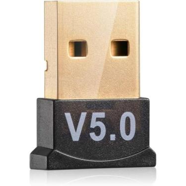 Imagem de Adaptador Bluetooth 5.0 USB Receptor Dongle Para PC Computador Notebook Compatível Com Fone De Ouvido Gamepad Impressora Mouse Teclado Windows Linux
