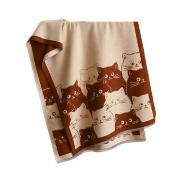 Imagem de Cachecol De Cashmere Pashmina Jacquard Com Estampa De Gato Para Mulher