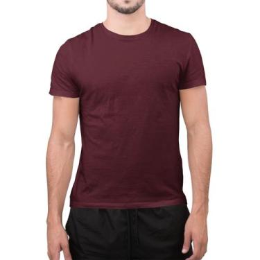 Imagem de Camiseta Lisa Básica Masculina 100% Algodão - - Marrom - M - Marrom - 