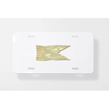 Imagem de Capa para placa de carro com bandeira de seda dourada - Capa para placa de carro nova para carro - Capa de moldura para placa de carro 15 x 30 cm