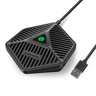 Imagem de JOUNIVO Microfone USB Omnidirecional de 360° com Botão de Mudo para Videoconferência, Gravação, Skype, Aula Online, Plug & Play, Compatível com Windows e MacOS
