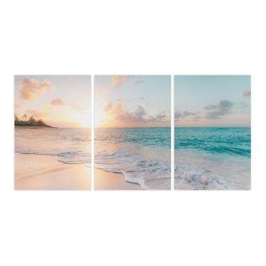 Imagem de Quadro Praia Mar Paisagem Do Entardecer Grande Sala Recepção