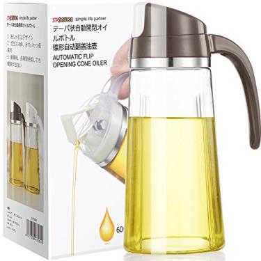 Imagem de (Brown) - Auto Flip Olive Oil Dispenser Bottle,590ml Leakproof Condiment Container With Automatic Cap and Stopper,Non-Drip Spout,Non-Slip Handle for Kitchen Cooking Brown