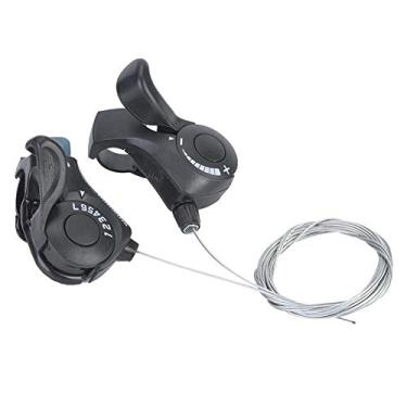Imagem de Alavancas de câmbio de bicicleta, 3 x 7 velocidades, câmbio de engrenagem de acelerador de bicicleta com cabos internos de câmbio para mountain bike, bicicleta de estrada, 1 par