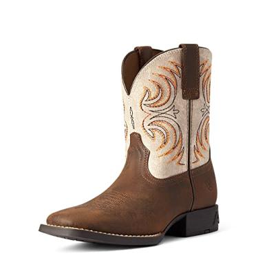 Imagem de Ariat Bota infantil juvenil Storm Western, Marrom antigo/creme envelhecido, 12 Big Kid