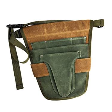Imagem de WeiLaiKeQi de ferramentas de jardim utilitário, com vários bolsos ajustáveis ferramentas de jardinagem, bolsa de cintura, bolsa de ferramentas, Verde marrom
