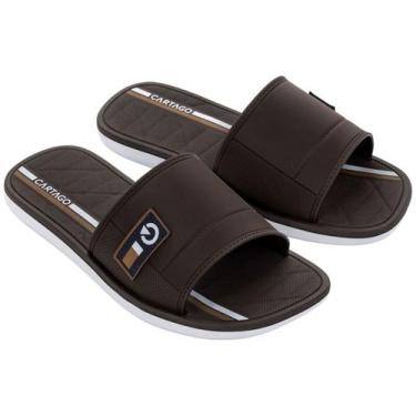 Imagem de Chinelo Cartago Esparta Slide Macio Masculino Preto Marrom Azul Casual