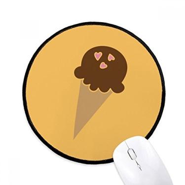 Imagem de DIYthinker Tapete de mouse Peanut Chocolate doce sorvete desktop escritório tapete redondo para computador