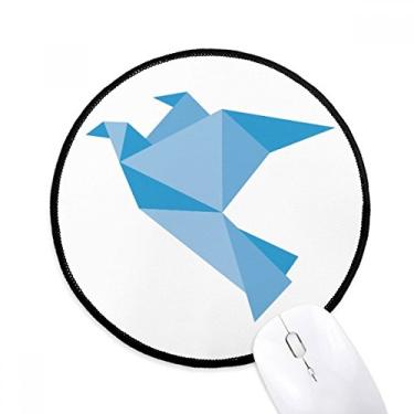 Imagem de Mouse pad com estampa de pombo azul abstrato origami tapete redondo para computador