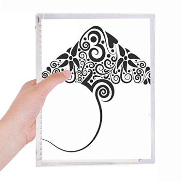 Imagem de Caderno de skate preto e branco com estampa animal diário de folhas soltas recarregáveis