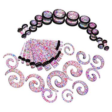 Imagem de Kit de alargador de orelha de acrílico, 36 peças, acrílico, não disponível