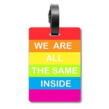Imagem de Rainbow Gay Lésbica Transgênero LGBT Mala Etiqueta Bagagem Cartão Pendurado Etiqueta Scutcheon Etiqueta, Multicolorido.