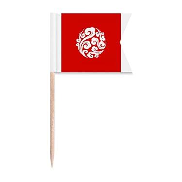Imagem de Bandeiras de palito de dente de nuvem decorativas tradicionais chinesas para marcação de rotulagem para bolo de festa prato de queijo