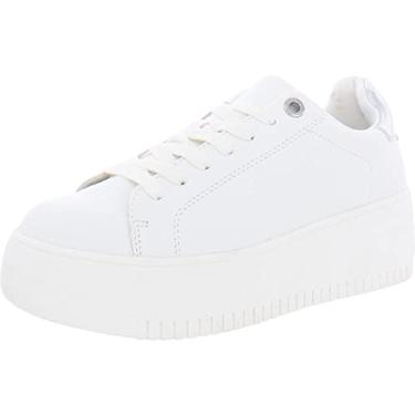 Imagem de Steve Madden Tênis feminino Rockaway, Branco/Prata, 10