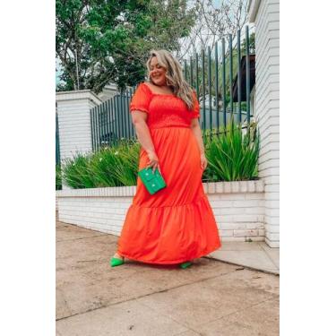 Vestido laranja plus sales size