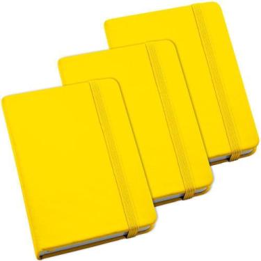 Imagem de Kit 3X Caderneta De Anotações 9X14cm 80 Fls Sem Pauta Amarelo - Topget