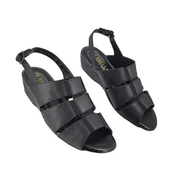 Imagem de Sandália Feminina Sapato Salto Baixo Dubelli Flex Ultra Confort AM106 Cor:Preto-MODELO-G;Tamanho:36