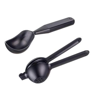 Imagem de Kit 2 Utensílios Colher de Sorvete Espremedor Limão Preto