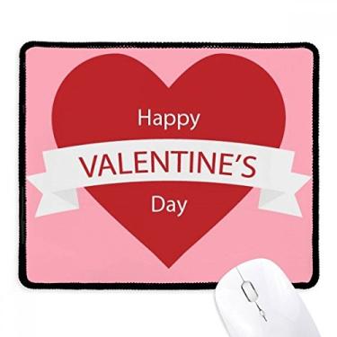 Imagem de Mousepad vermelho rosa Happy Valentine's Day Tapete de borracha para jogos