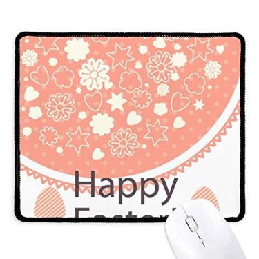 Imagem de Mousepad de borracha para jogos Happy Easter Festival fofo colorido com borda costurada