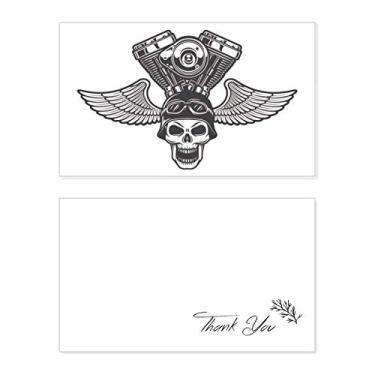 Imagem de Óculos de luz esqueleto padrão de motocicleta cartão de agradecimento aniversário aniversário comemoração casamento agradecimento