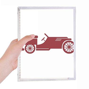 Imagem de Caderno geométrico vermelho clássico de carros, caderno de folhas soltas diário recarregável