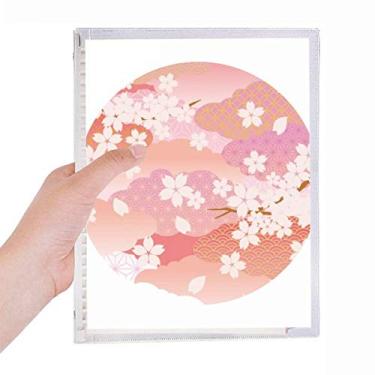 Imagem de Caderno de flores de cerejeira com estampa rosa de folhas soltas diário recarregável de papelaria