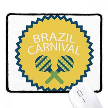 Imagem de Mousepad Instrument Celebrate Brazil Carnival Mousepad com borda costurada para jogos