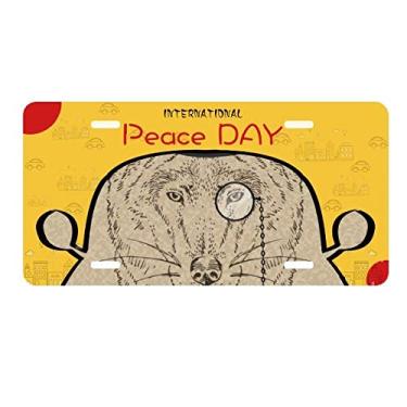 Imagem de DIYthinker Chapéu de lobo suave estilo britânico laço placa de vidro etiqueta decoração de carro dia da paz