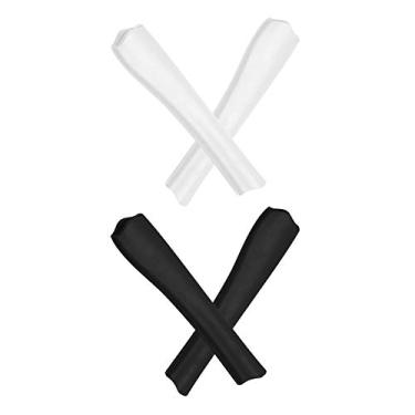 Imagem de Mryok 2 pares de kits de substituição para óculos Oakley Pit Bull OO9127 / Pit Bull Asian Fit OO9161 - branco e preto