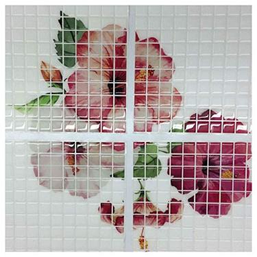 Imagem de Pastilha Adesiva Resinada Hibisco Floral Kit 4 Placas