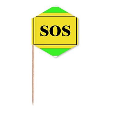 Imagem de Placa transparente atraente para presente Art Déco, bandeiras de palito de dente modernas, palitos de cupcake, festa celebração