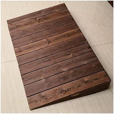Imagem de Rampa De Soleira De Madeira, Rampas De Degrau Ao Ar Livre, Antiderrapante De Pinho Sem Água Em Subidas, Rampa De Acesso Para Carrinho De Cadeira De Rodas,Marrom,90x20x70cm,Hilarious123