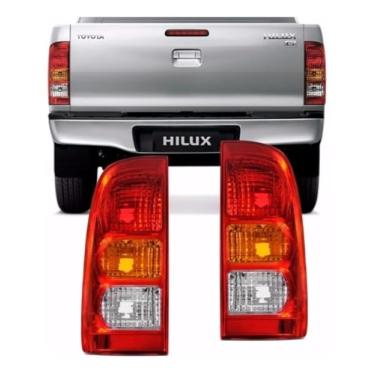 Imagem de Lanterna Traseira Pick Up Hilux 2005 2006 2007 2008 2009 2010 2011 Tricolor UNIDADE LADO ESQUERDO
