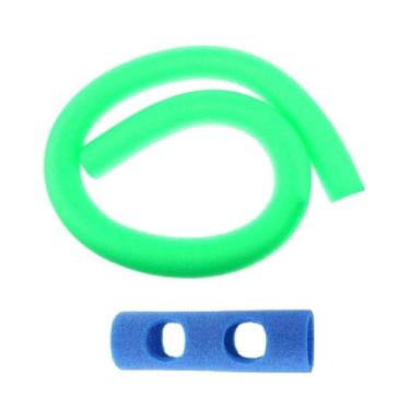 Imagem de rockible Macarrão de piscina flutuante com junta de conexão, macarrão de piscina com tubo de espuma para crianças e adultos, Verde 2 Furos