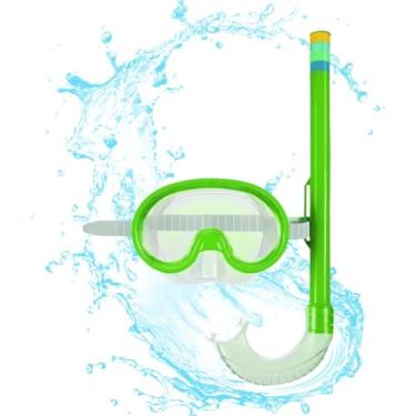 Imagem de Kit de Mergulho Máscara e Snorkel Infantil Juvenil Unissex Praia Piscina Banho e Proteção Oculos de Natação