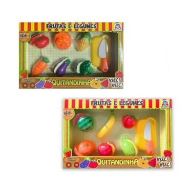 Imagem de Kit Brinquedo Legumes + Frutas Infantil Comidinha Cozinha - Braskit