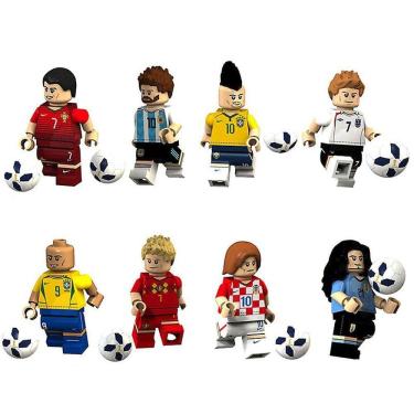 Imagem de 8pcs Copa do Mundo de Futebol Building Blocks Portugal Messine Mar