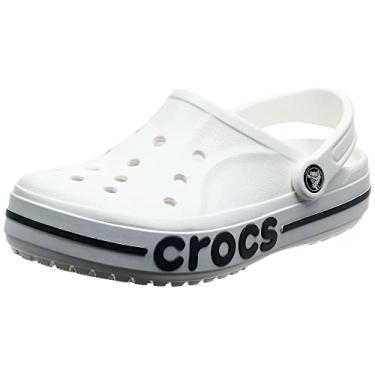 Imagem de Crocs Tamancos Bayaband unissex para adultos, Branco/Azul marinho, 38/39 BR