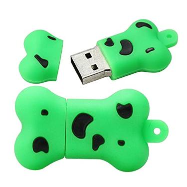 Imagem de Flash Drives USB em forma de osso de 16 GB, pen drive de memória, pen drives USB Flash Disk Thumb Drive U Disk USB Drive USB 2.0 Pen Drive PenDrive (verde)