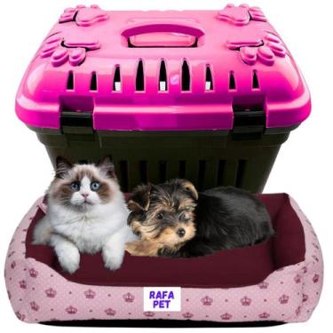 Imagem de Caixa Para Transporte Pet Gato Cachorro + Caminha Almofada Pet Cachorr
