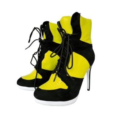 Imagem de Frankie Hsu Botas de cano alto Stiletto Sport Basketball High Heeled Ankle Bootie, casual, preto, azul royal, branco, sola inferior, tênis de designer de tamanho grande para mulheres, Amarelo, 11