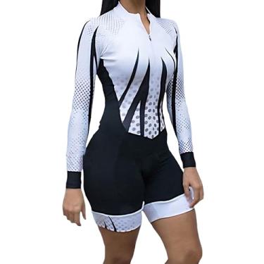 Imagem de Conjunto de camisa de ciclismo feminino de uma peça e shorts PP-4GG, Multicolorido 5, Large