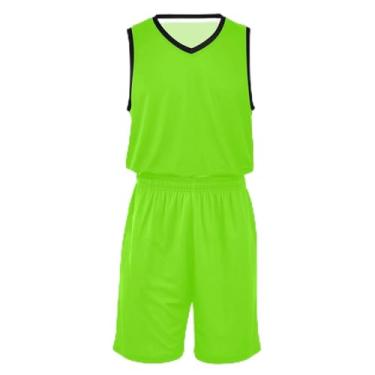 Imagem de Camiseta infantil de basquete azul rosa lilás amarelo gradiente, ajuste confortável, camisa de futebol 5T a 13T, Verde gramado, PP