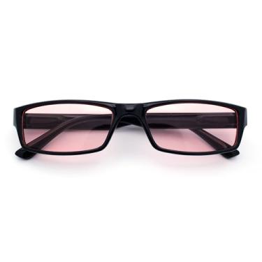 Imagem de SA106 Óculos de sol masculino Hippie Pimp Color Lens Narrow Retangular Armação Preta Rosa