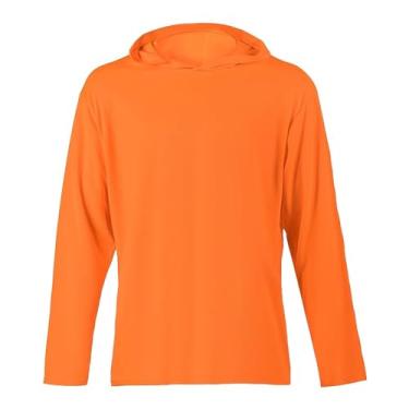 Imagem de L&M® Camiseta Hi Vis Safety Lime Orange Manga Longa Alta Visibilidade com Capuz, Laranja, XXG