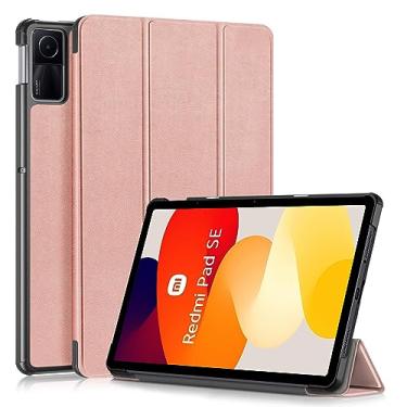 Imagem de DingGuagua Capa de dispositivo eletrônico portátil para Xiaomi Redmi Pad SE 11 polegadas, 2023, ouro rosa, capa inteligente despertar/hibernar automática