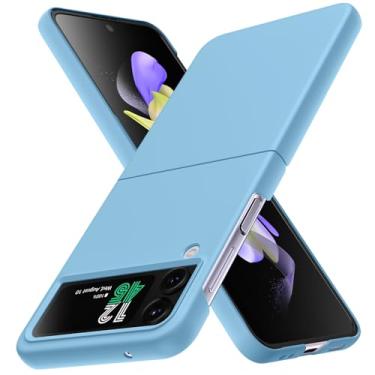 Imagem de YSLBWLE Capa para Samsung Galaxy Z Flip 4, fina e de grau militar, capa protetora rígida à prova de choque azul 20-zflip4-03