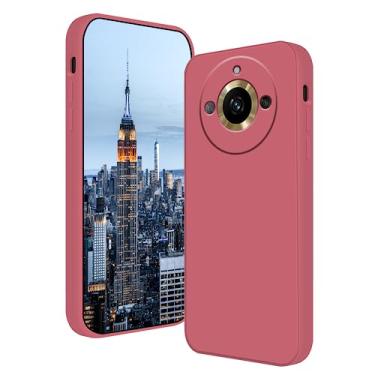 Imagem de Wousunly Compatível com Realme 11 Pro Plus, capa de silicone líquido, verde-escuro, toque suave Realme 11 Pro Plus, capa fina de silicone à prova de choque (camélia)