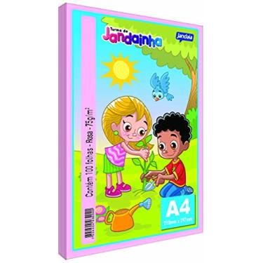 Imagem de Papel Sulfite Jandainha A4 Rosa 75 g Pacote com 100 folhas